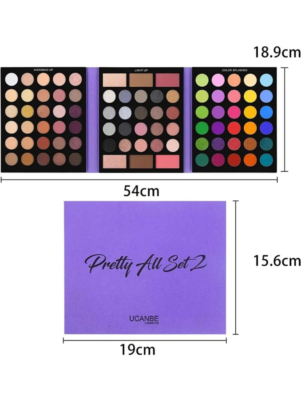 86 Colors Nude Eyeshadow Palette & 15 Makeup Brushes Set - Matte, Glitter